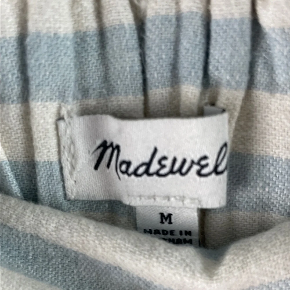 Madewell Striped Linen Blend Cropped Pants Size M